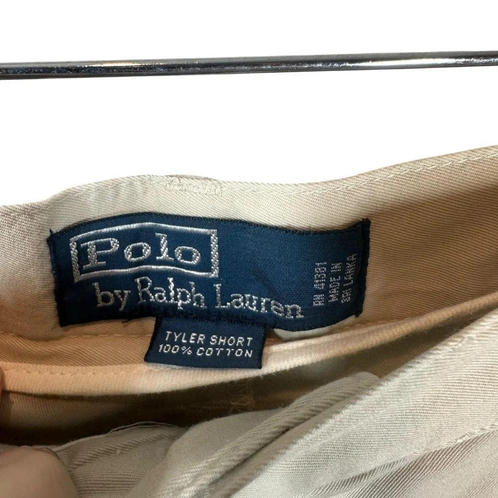 POLO RALPH LAUREN Men's 38 Tyler Cotton Tan Double Pleated Shorts